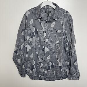 W Houston White Men’s Camouflage Shirt Long Sleeve Size Large 100% Cotton